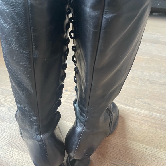 Black leather John Fluevog Sugar corset boots designer size 7 very good used - Picture 6 of 10